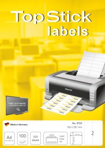 TopStick Nr. 8723 Klebeetiketten Label 100 Blatt A4...