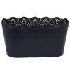 Blumentopf LUZIA oval Schwarz 29 x 13 cm Pflanztopf Übertopf Kunststoff bunt