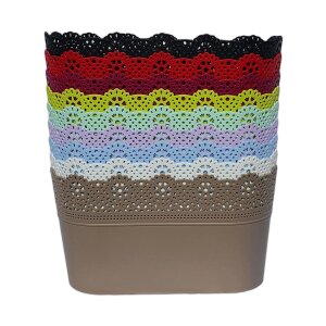 Blumentopf LUZIA oval Weiss 29 x 13 cm Pflanztopf Übertopf Kunststoff bunt