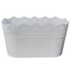 Blumentopf LUZIA oval Weiss 29 x 13 cm Pflanztopf Übertopf Kunststoff bunt