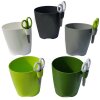 Kräutertopf MEDRA + Schere für Kräuter 15 cm Betongrau Pflanztopf Blumentopf rund