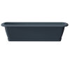 Set Blumenkasten ALZIRA + Untersetzer 40 cm anthrazit Balkonkasten Pflanzkasten