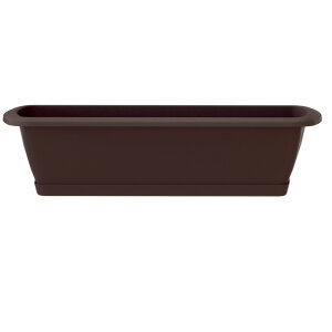 Set Blumenkasten ALZIRA + Untersetzer 60 cm braun...