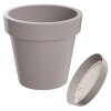 Blumentopf VALENCIA Pflanztopf Übertopf Blumenkübel Untersetzer Kunststoff mocca 15 cm + Untersetzer im Set