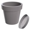 Blumentopf VALENCIA Pflanztopf Übertopf Blumenkübel Untersetzer Kunststoff steingrau 39 cm + Untersetzer im Set