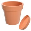 Blumentopf VALENCIA Pflanztopf Übertopf Blumenkübel Untersetzer Kunststoff terrakotta 13 cm + Untersetzer im Set