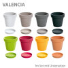 Blumentopf VALENCIA Pflanztopf Übertopf Blumenkübel Untersetzer Kunststoff weiß 13 cm + Untersetzer im Set