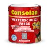 Consolan Wetterschutzfarbe 750 ml Silbergrau Deckend Außen Dauer Holzschutz