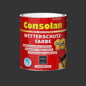 Consolan Wetterschutzfarbe 750 ml Schwarz Deckend...