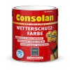 Consolan Wetterschutzfarbe 750 ml Schiefer Deckend Außen Dauer Holzschutz