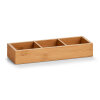 Zeller Ordnungsbox Holzkiste Aufbewahrung Fächer Schminke Stifte Bad Büro Haushalt ca. 28x10x4,5 cm Bambus 13335