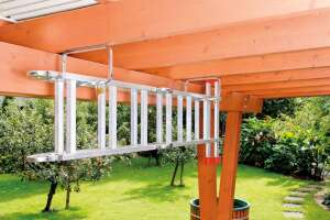 2x ALBERTS Leiterhaken Wandhaken Deckenhaken Befestigung mit Schloss 282x216 mm