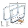 2x ALBERTS Leiterhaken Wandhaken Deckenhaken Befestigung mit Schloss 282x216 mm