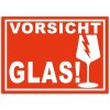 300x Aufkleber Vorsicht Glas Din A6 (105x148 mm) Alternative zu Vorsicht Glas Klebeband Bruchgefahr Warnetiketten Zerbrechlich