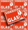 300x Aufkleber Vorsicht Glas Din A6 (105x148 mm) Alternative zu Vorsicht Glas Klebeband Bruchgefahr Warnetiketten Zerbrechlich