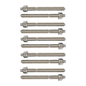 10x Ankerstange M10 x 130 mm Edelstahl A4 Verbundanker + 10x Verbundankerpatrone M10