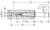 fischer Rundhaken mit Schraube und Universaldübel DuoPower 8x40 mm (4 Stück)