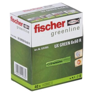 fischer Universaldübel UX Green 6x50 mm mit Rand...