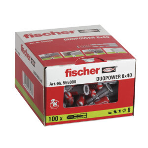 fischer Universaldübel DuoPower 8x40 mm mit Rand...