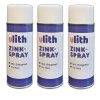 3x Ulith Zink Spray 400 ml Grundierung Reparatur Ausbesserung Korrosionsschutz