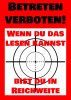 Warnschild BETRETEN VERBOTEN Wenn du das lesen kannst bist du in Reichweite A3 (42x30 cm) Achtung Warnung