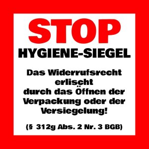 1000x Hygiene Siegel Aufkleber Etiketten quadratisch 52x52 mm 80 g/m²  für die Kennzeichnung von Hygieneartikeln im Versandhandel