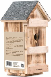Windhager Vogelhaus 3in1 Nistkasten Brutkasten Schutz Massivholz 15x16x31 cm