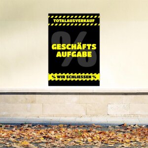 20er-Set Räumungsverkauf Plakate DinA2 GESCHÄFTSAUFGABE Poster AUSVERKAUF Wir schliessen Lagerräumung