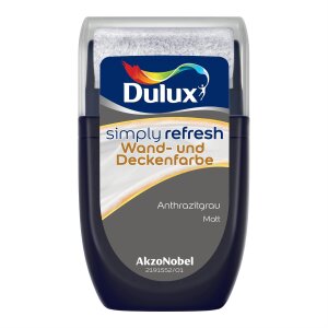 Dulux Simply Refresh Anthrazitgrau matt 30 ml Farbroller...