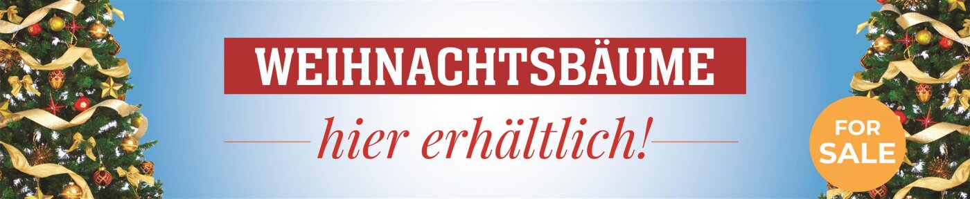 Weihnachtsbäume Banner – PVC Werbebanner In Verschiedenen Größen Mit Ösen, Wetterfest