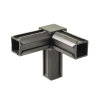 ALBERTS Rohrverbinder Vierkantrohr Steckverbinder Rohrverbindung 90° + 1x Rechwinkliger Abgang Polyamid für Rohr 20 x 20 x 1,5 mm