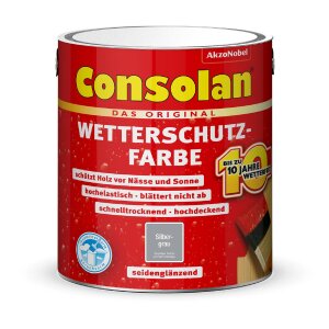 Consolan Wetterschutzfarbe Set 750 ml Silbergrau...