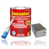 Consolan Wetterschutzfarbe Set 750 ml Dunkelbraun Holzfarbe Dauerschutz Deckend