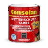 Consolan Wetterschutzfarbe Set 750 ml Schwarz Holzfarbe Dauerschutz Deckend