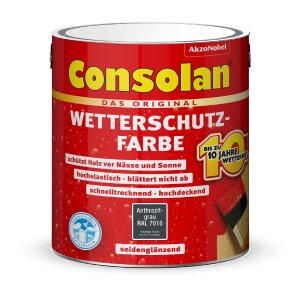 Consolan Wetterschutzfarbe Set 750 ml Anthrazit Holzfarbe...