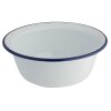 Axentia Schüssel Schale Emaille Stahl Geschirr Retro-Design weiß blau alle Größen