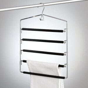 Zeller Mehrfach Hosenbügel Kleiderschrank Wäschebügel Klammer Platzsparend Garderobe Metall Set