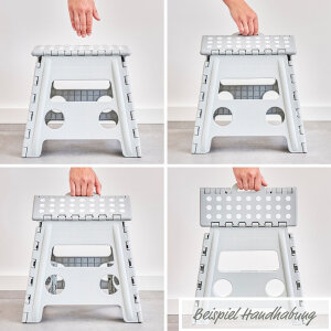 Zeller Klapphocker Klappsitz Küche Bad Haushalt 38,5x31,5x39 cm grau 13036