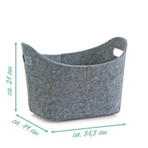 Zeller Aufbewahrungsbox Filz Regalkorb Ordnungsbox Clean Aufräumen Holz Zeitung Spielzeug Deko grau 14301