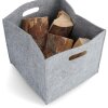 Zeller Aufbewahrungsbox Filz Regalkorb Ordnungsbox Clean Aufräumen Holz Zeitung Spielzeug Deko grau 14321