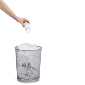 Zeller Abfalleimer Papierkorb Mülleimer Sammler Pappe Büro Mülltrennen Mesh Drahtgeflecht Rund Ø 30 cm 18101