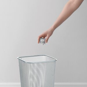 Zeller Abfalleimer Papierkorb Mülleimer Sammler Pappe Büro Mülltrennen Mesh Drahtgeflecht Eckig 27x27 cm 18102