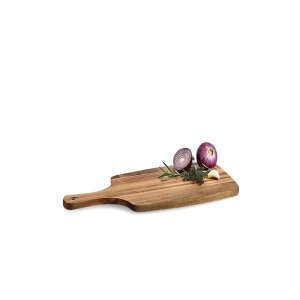 Zeller Schneidebrett Servieren Platte mit Griff Kochen Küche Buffet Holz Akazie natur 42x20 cm 25551