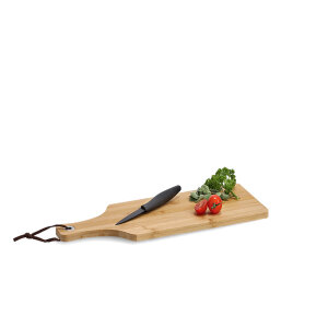 Zeller Schneidebrett Servieren Platte mit Griff Kochen Küche Buffet Holz Bambus natur 44x16 cm 25192