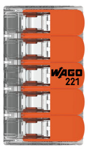 25x WAGO Klemmen 221-415 Verbindungsklemmen mit Hebel Hebelklemme COMPACT 0,2-4 mm²  für alle Leiterarten 5-Leiter