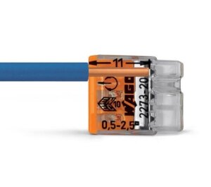 WAGO Klemmen 2273-20x Verbindungsdosenklemmen COMPACT für eindrähtige Leiter bis 2,5 mm² 2-3-4-5-8-Leiter -202/-203/-204/-205/-208