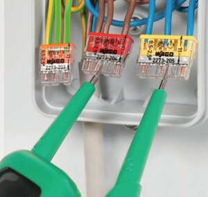 100x WAGO Klemmen 2273-205 Verbindungsdosenklemmen COMPACT für eindrähtige Leiter bis 2,5 mm² 5-Leiter