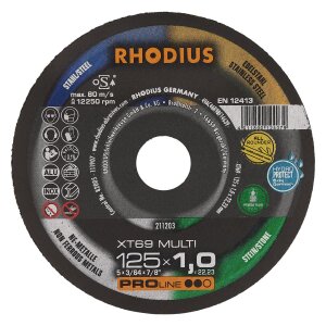 10x RHODIUS XT69 Trennscheibe für Winkelschleifer Flex Ø 125 x 1,0 mm Multi