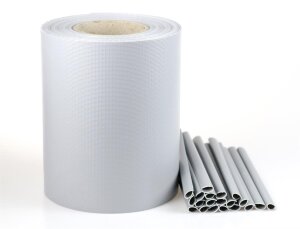 Sichtschutzstreifen Zaunblende Sonnen-/Windschutz 19 cm x 35 m hellgrau