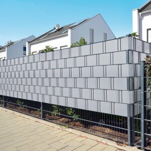 Sichtschutzstreifen Zaunblende Sonnen-/Windschutz 19 cm x 35 m hellgrau